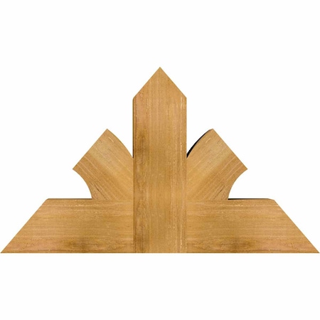 Richland Rough Sawn Timber Gable Bracket, Western Red Cedar, 36W X 21H X 6D X 6F, 14/12 Pitch